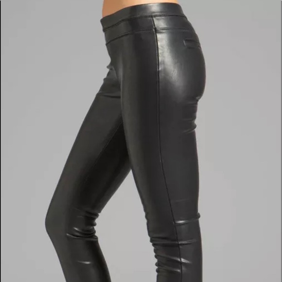 blank denim vinyl pull on leggings